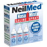 NasaMist Isotonic Saline Spray. Soothe, Moisturize and Cleanse using specially designed tip. 177mL Pack of 3