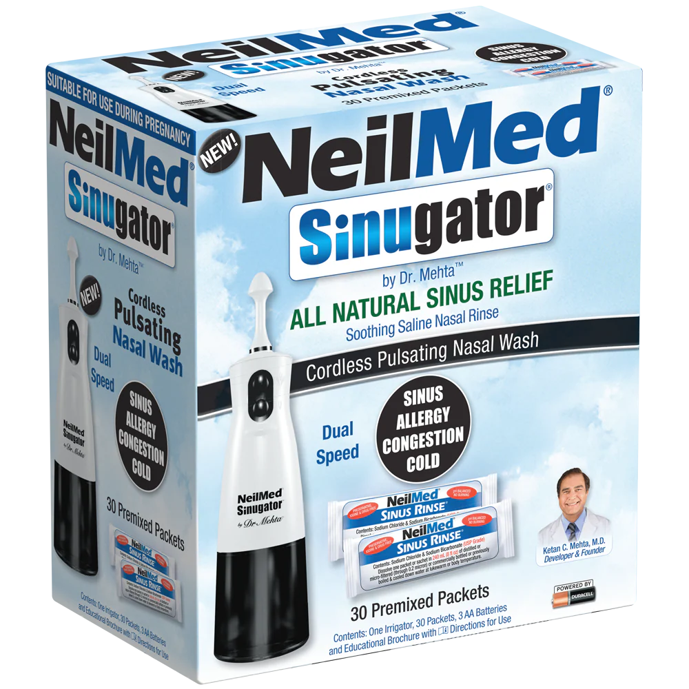 Sinugator Cordless Pulsating Nasal Wash - Black