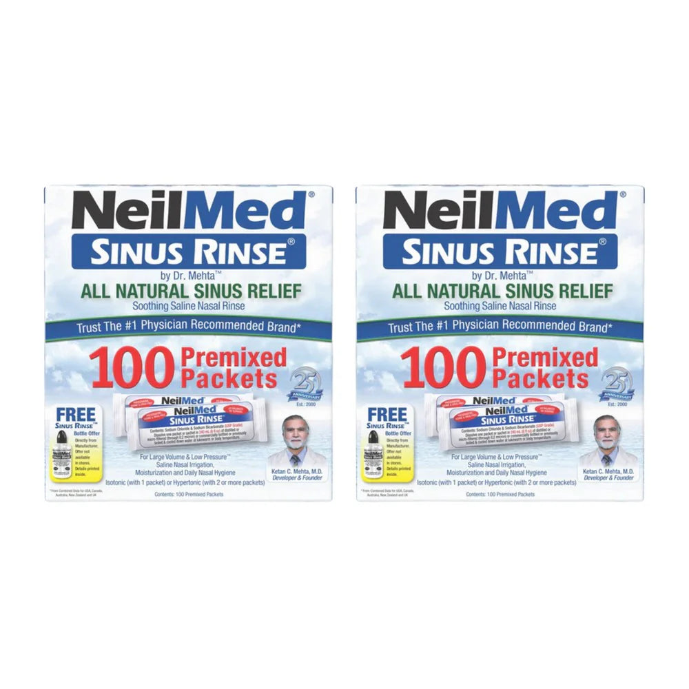 NeilMed Sinus Rinse Regular Premixed Packets 100ct Combo