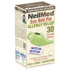 NeilMed NasaFlo Eco Neti Pot with 30 Sinus Rinse Premixed Packets