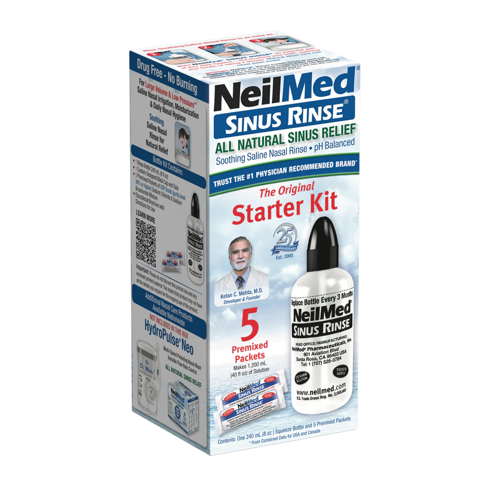 NeilMed Sinus Rinse Starter Kit with 5 Packets